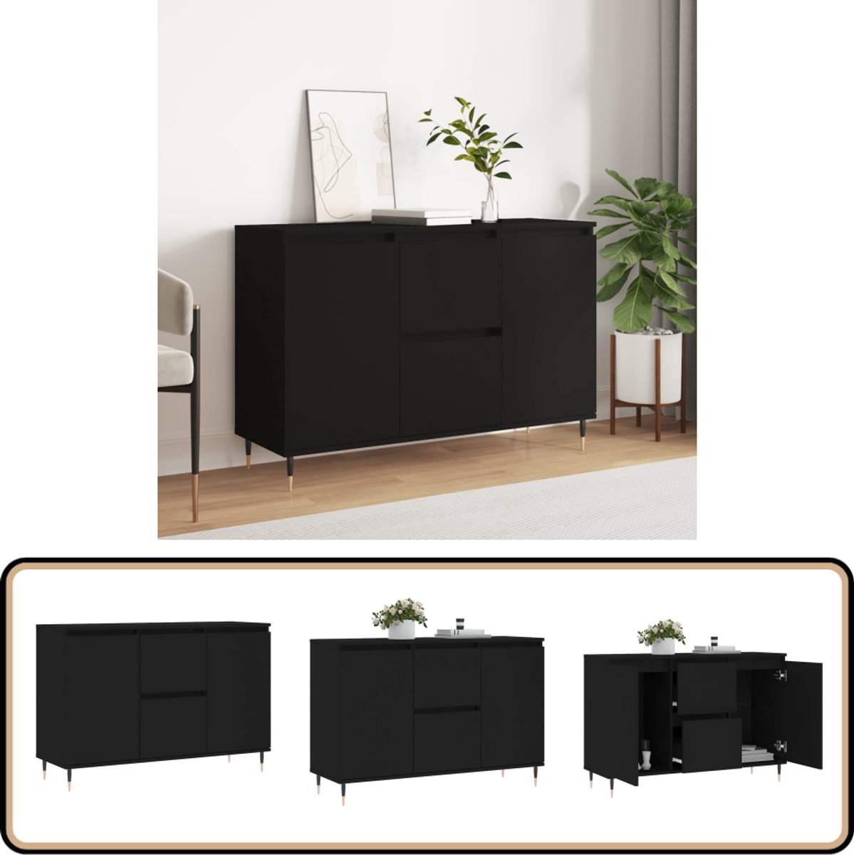 Dressoir 40x35x70 cm bewerkt hout wit kopen