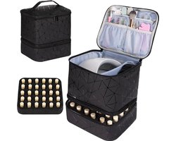 GLODI GOODS® Nagellak koffer organizer 24 x 21,5 x 24cm – nagelkoffer – uv gellak lamp tas – beautycase