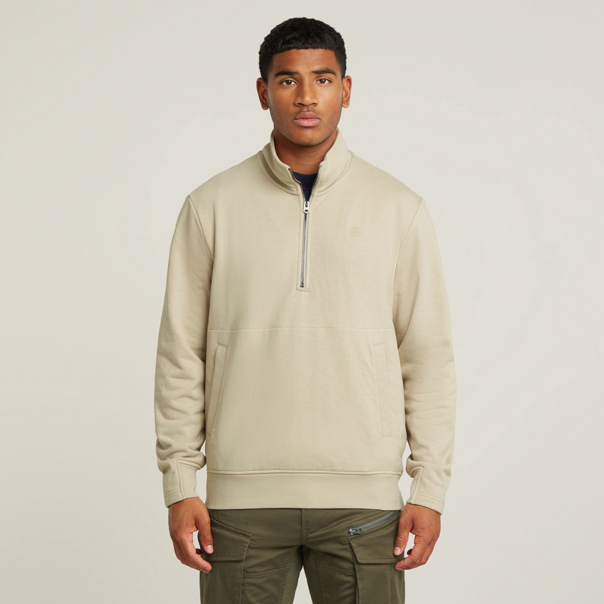 G-Star Raw Nifous Half Zip Sw Truien & Vesten Heren Sweater Hoodie Vest- Zand Geel