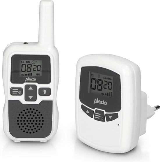 Alecto DBX-80 – Babyfoon met groot bereik tot 3.000 meter, wit/antraciet