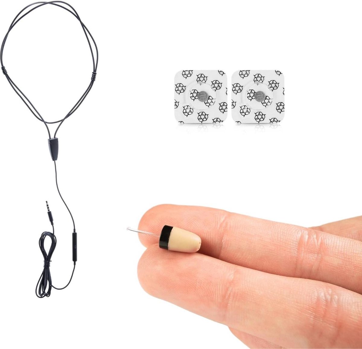 PingaOculto Spy Oortelefoon Spion Draadloze Oortjes Verborgen Mini Onzichtbaar Mobiele Telefoon Microfoon Kleefstrips - Oordopjes Draadloos Invisible Oortjes (Spy Oortelefoon Vip Pro Mini Microfoon