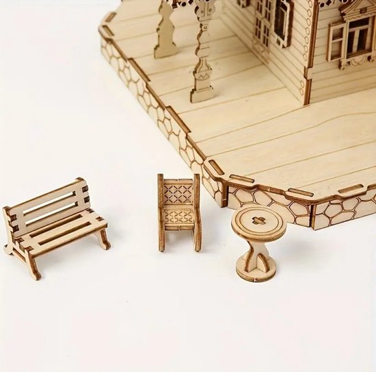 Livano Kit de Construction Bois - Enfants - Adultes - Kits de Construction Adultes - Bateau - Puzzle en Bois - 3D - Villa