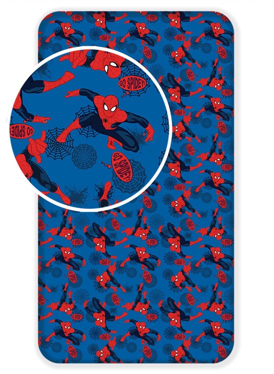 Hoeslaken Spiderman Simple - 90 X 200 Cm - Katoen