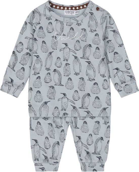 Dirkje - Pyjama - Lichtblauw - Pinguins - Maat 134/140