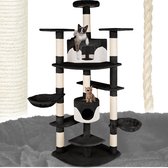 Bol.com tectake® - Krabpaal Fippi zwart / wit - 402185 - kattenkrabpaal - kattenpaal aanbieding