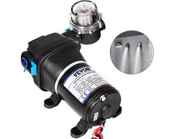 VEVOR Waterpomp Hoge Druk Membraan 12 V, Hoge Druk Waterpomp 17 L/min, Zelf Aanzuigende Membraanpomp 2 m, 3-Kamer Membraan, Membraanpomp met Thermische Beveiliging, voor Auto, Marine, Campers