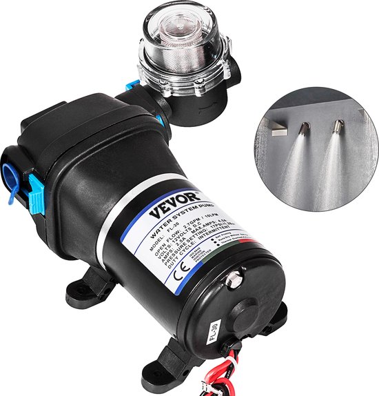 VEVOR Rv-Waterpomp, 12 V Dc 4 Gpm (15,1 L/Min), 3-Kamer Zelfaanzuigende