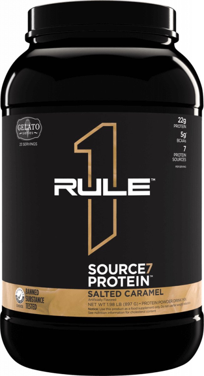 Rule1 R1 Source7 Gelato Protein (2lbs) Salted Caramel - Eiwitten - Eiwit Mix