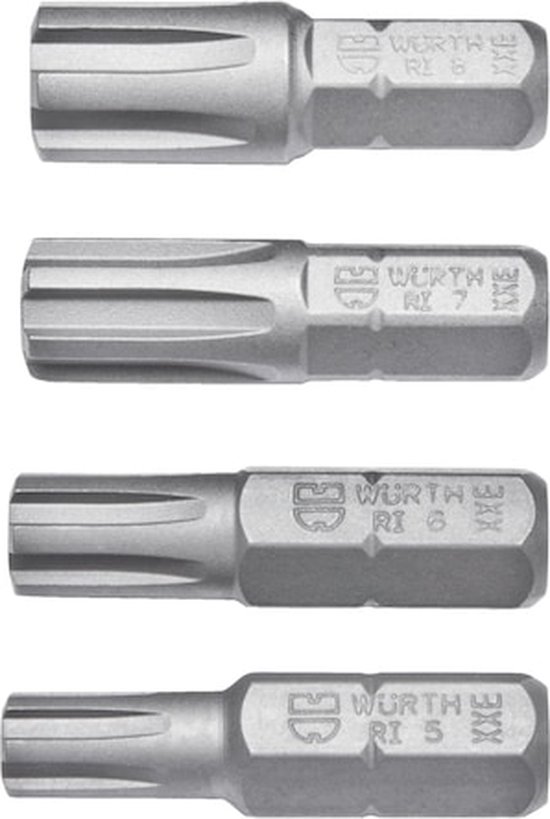 Ribe Bit Pattern Würth Assortiment Ribe-bits - 4-delig - BITBOX-VEILIGHEIDBIT-RIBE-M5-8 ...