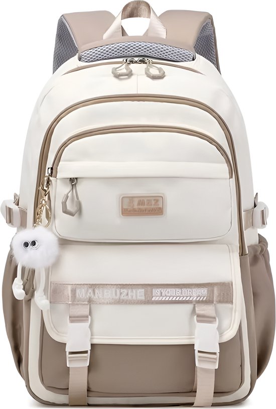 WoYoW® - Schooltas Meisjes Jongens 7-12 Jaar - Ruime Rugzak - Duurzaam Nylon - Basisschool Rugzak - Schoudertas Voor Kinderen - Khaki