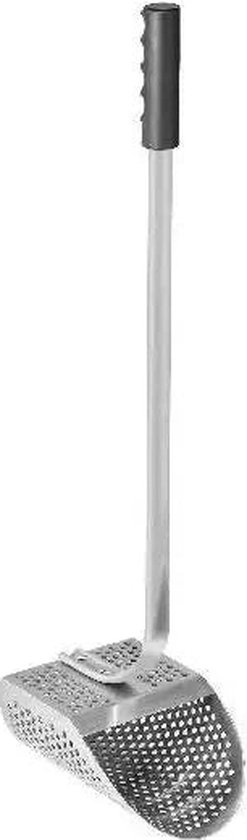 Roestvrijstalen Zandschep Met Zeef – Compact 30x12 Cm – Ideaal Voor Metaaldetectie, Schelpen Zoeken En Strandavonturen – Roestbestendig, Licht En Ergonomisch