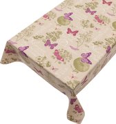 Gecoat tafellinnen Butterfly -  140 x 150 cm - Multi tafellaken - Tafelkleed plastic - Voor buiten en binnen - Verschillende maten - Geleverd in een koker