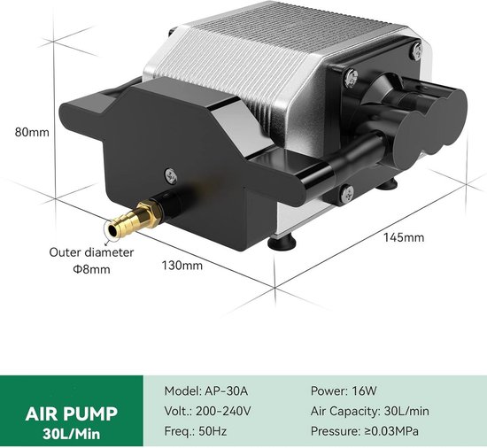 Air Assist Graveur Air Assist 30 L/min Air Assist Vitesse Réglable Pour Machine à Graver Laser Kit De Buse Dassistance A Lair