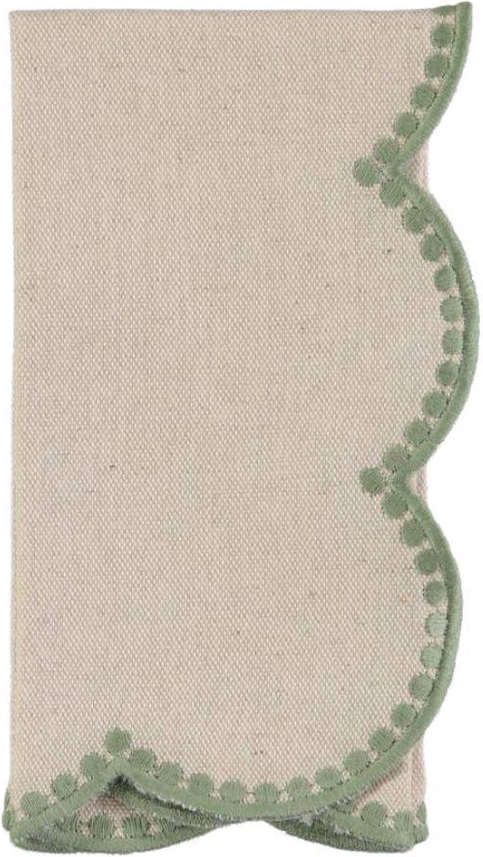 Mariaida Home - Servet Gotas geborduurd green 45x45cm - Servetten
