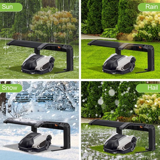 Garage pour robot tondeuse Abri robot pliable pour robot tondeuse 72x56x36 cm Zwart gris Parasol avec cadre en fer