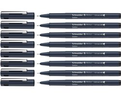 Schneider fineliner - Pictus - zwart - set 8 stuks - S-197598
