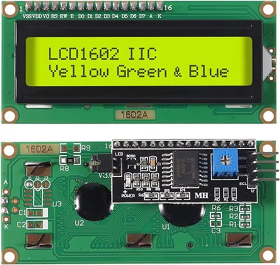 1602 LCD groen backlight met I2C voorgesoldeerd - geschikt voor Arduino ...