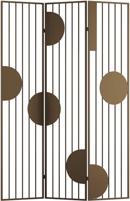 Vente-unique Paravent design ajouré en métal avec 3 volets - L123 x H180 cm - Doré - KANDY L 123 cm x H 180 cm x P 1,3 cm