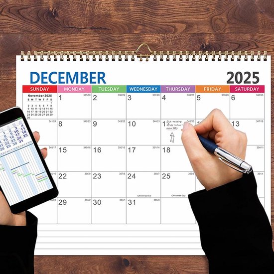 NOTIQUE Wandkalender XXL 2026, maandplanner, te gebruiken als familieplanner met 6 kolommen, maandkalender, maandelijkse planner, kalender
