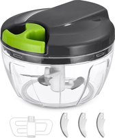 Bol.com Handmatige Hakker 520ml - Trekkoord Snijmachine voor Groenten Knoflook Noten - Tijdbesparend en Handig (Grijsgroen) aanbieding