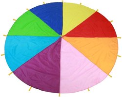 Wifehelper Parachute Play Tent Children Game Play Multi-Color Rainbow Parachute Outdoor Game-Indoor & Outdoor Picnic Blanket Mats Party Sports Activities Group Exercise(6m) .