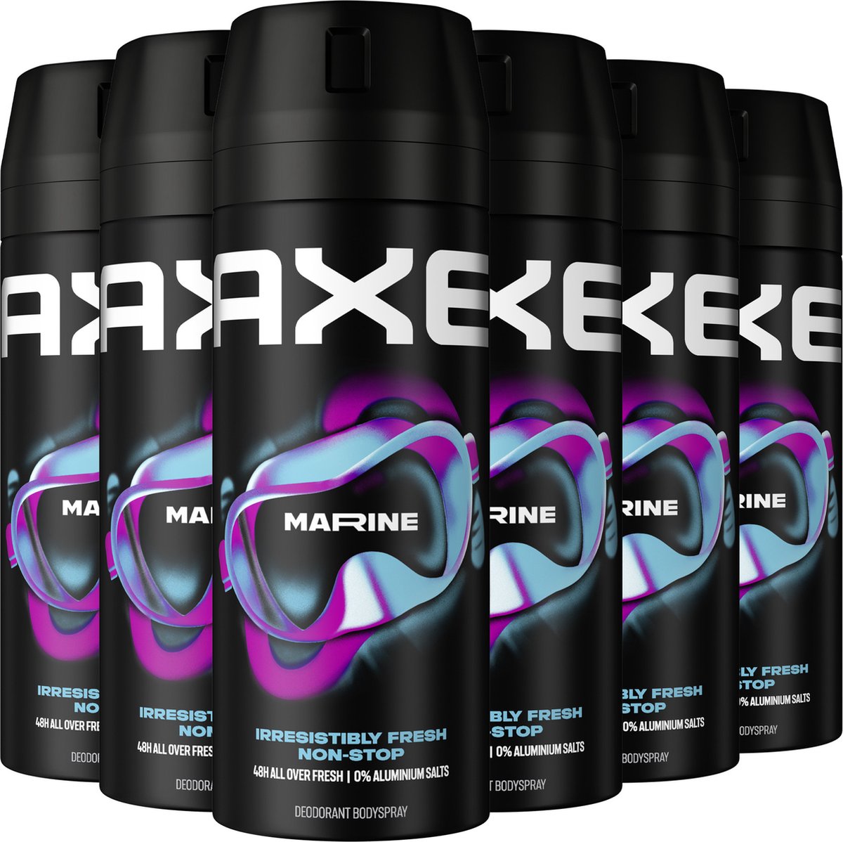 AXE Deodorant Bodyspray - Marine - met een onweerstaanbare frisse geur - 6 x 150 ml