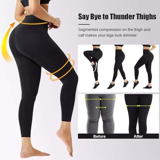 Vivva - Sportlegging Dames met Corset - Shapewear - Sportkleding Dames met Korset - Sportbroek Dames - Hardloopbroek Dames - Zwart - Maat L - HIGHLEGS van Merkloos — afbeelding 3