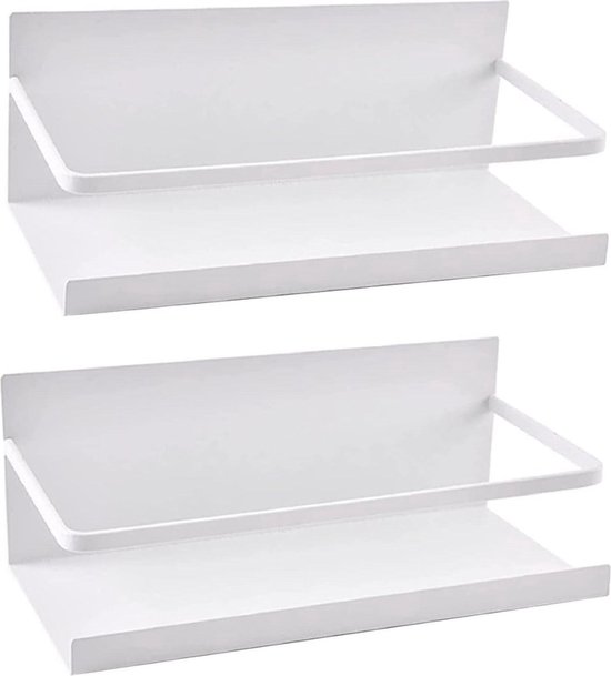 Magnetisch keukenrek voor koelkast, kruidenrek voor wandmontage, keukengereihouder, wandrek zonder boren, ruimtebesparend kruidenrek met rolhouder