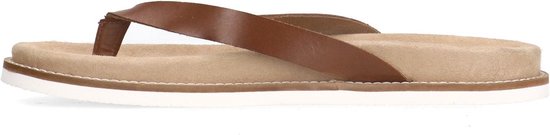 Manfield - Homme - Chaussons cuir cognac - Taille 44