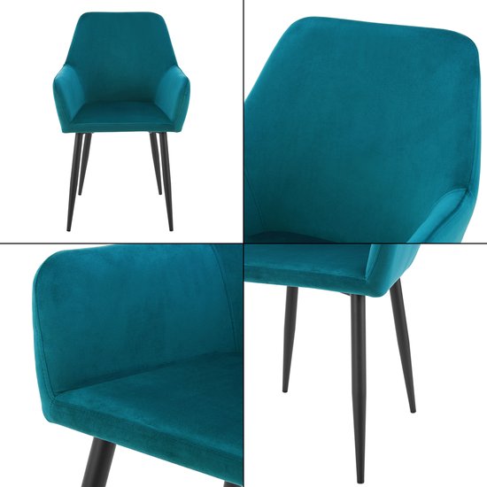 Chaise de salle à manger Hollola lot de 4 turquoise [en.casa]