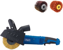 Scheppach Satineermachine MRS1300 - Schuren, slijpen, ontroesten, satineren en ontvetten van oppervlakken - 1300W - Incl. 3 opzetstukken