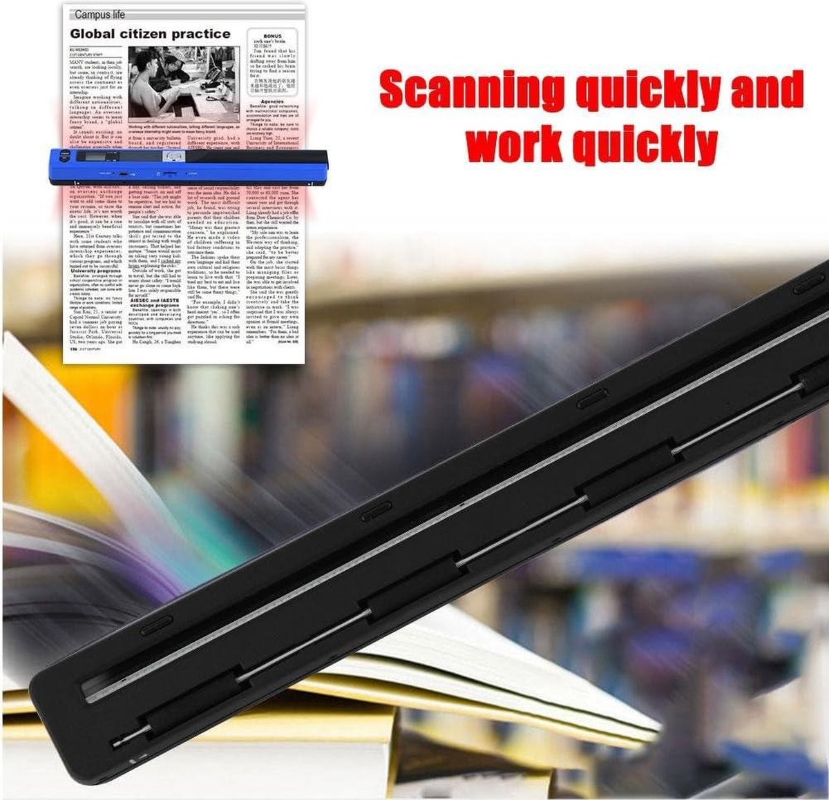 aladdien Handscanner Draadloze Document Scanner 900 Resolutie Compact Formaat Ideaal voor Thuis en Kantoor A4 Formaat thumbnail 2