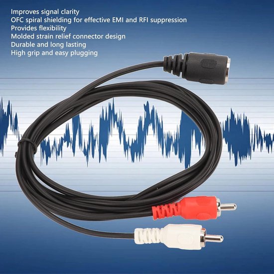 Din 5 Pin Naar 2 Kabel 5 Pin Din Female Naar 2 Male Cord Pvc 5 Pin Din Female Naar 2 Male Kabel Sterke Grip Geluid Adapter Kabel Voor Cd Speler Vcr Dvd 4.9Ft