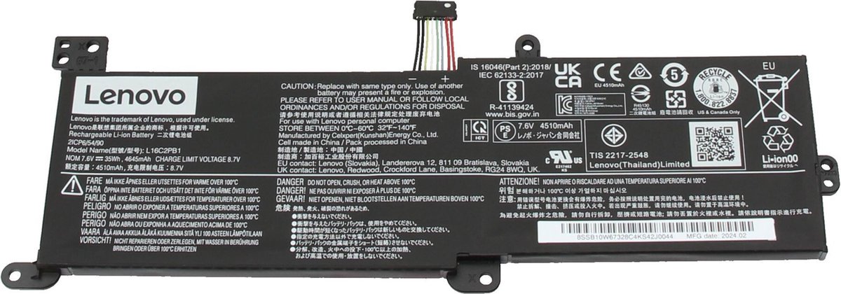 Lenovo L16C2PB2 Batterij - 35Wh