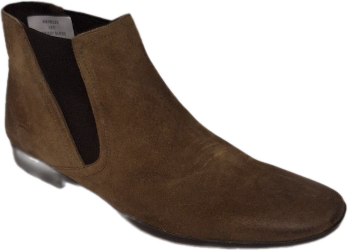 BASE LONDON-CHELSEABOOTS-SUEDE TAUPE-SIZE 42