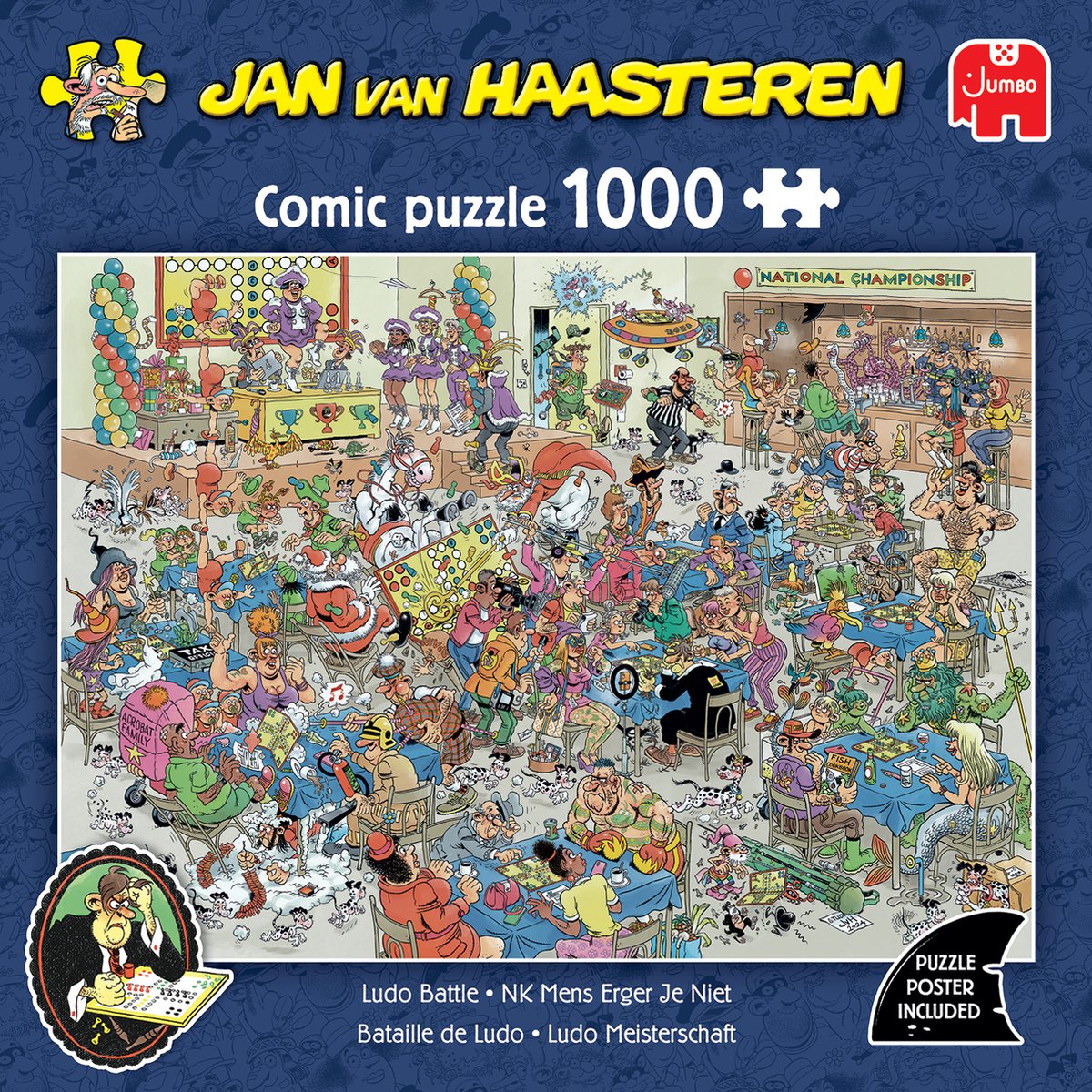 Jan van Haasteren - NK Mens Erger Je Niet - 1000 stukjes puzzel - Legpuzzel — afbeelding 3