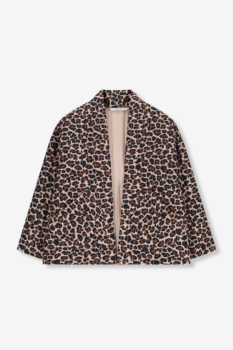 Sissy-Boy - Bruine padded jack met leopard print