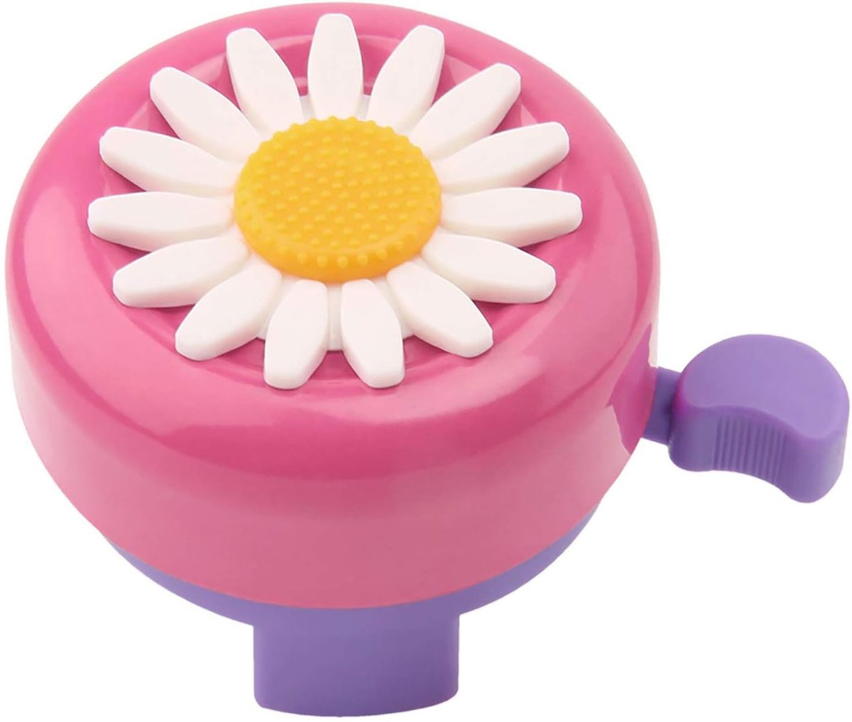Bondoo Fietsbel Kind - Zonnebloem Kinderfietsbel - Fietsbellen voor Kinderfietsen - Fietsaccessoires voor Kinderen - Roze/Paars