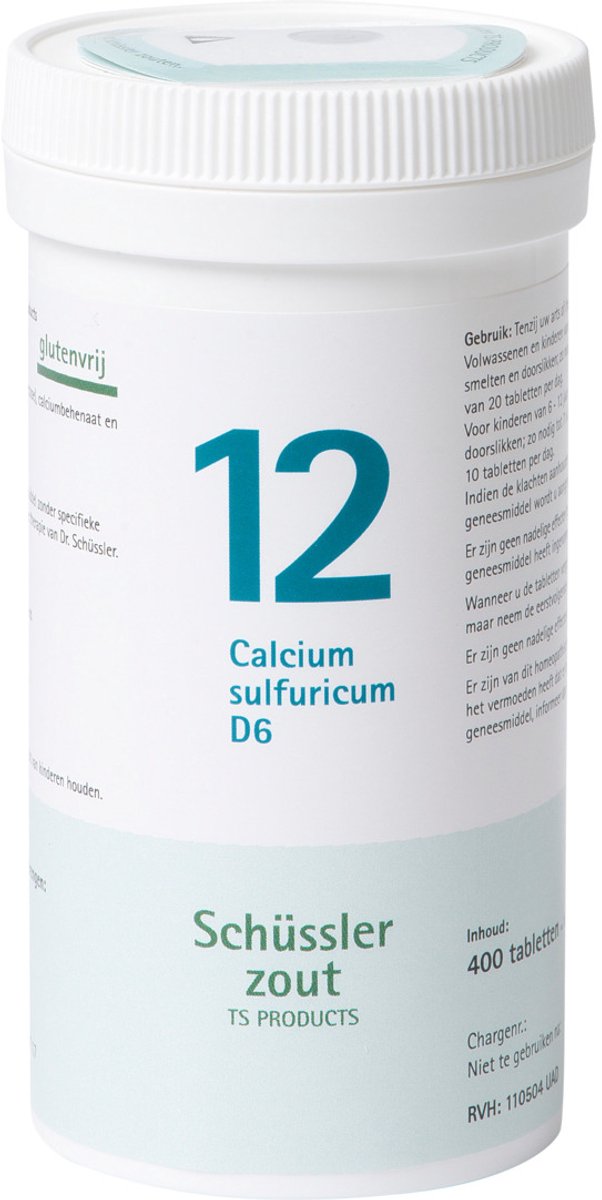 Pfluger Schussler Zout nr 12 Calcium Sulfuricum D6 - 1 x 400 tabletten