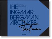 Boek 'The Ingmar Bergman Archives' met blauwe cover en zwarte letters. Handtekening van Ingmar Bergman.