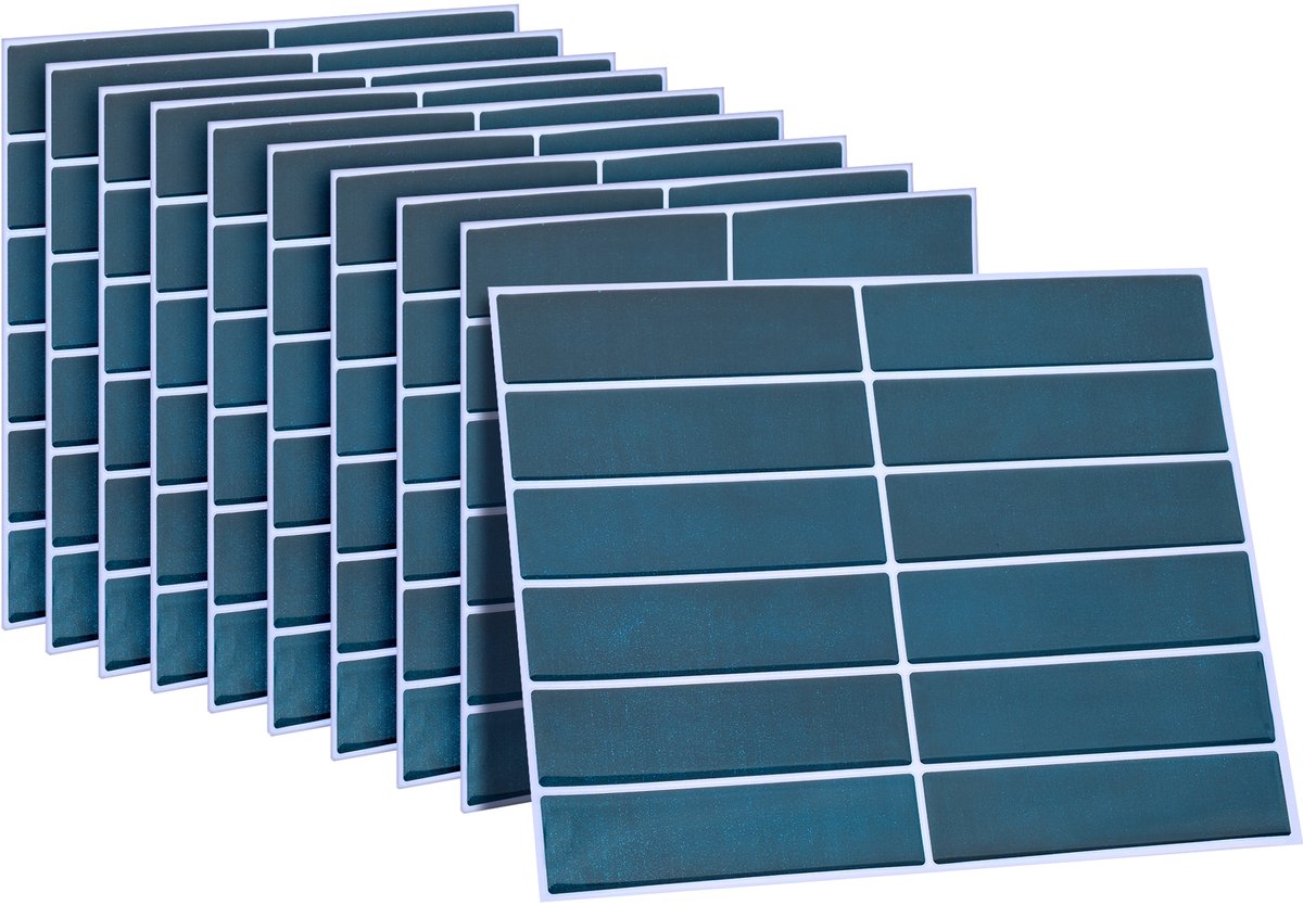 Dekorix plaktegels - Set van 10 zelfklevende tegels - Tegelstickers - Keuken - Badkamer - 29*22.9cm - Blauw