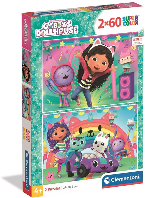 Clementoni - Puzzel - 2x60 Stukjes - Gabby's Dollhouse - Kinderthema ...