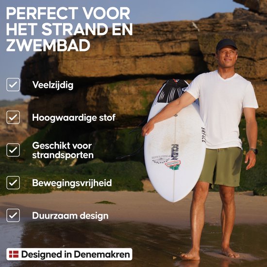 DANISH ENDURANCE Maillot de Bain Homme - Avec Poches - Léger - Séchage Rapide - 100% Recyclé - Taille M