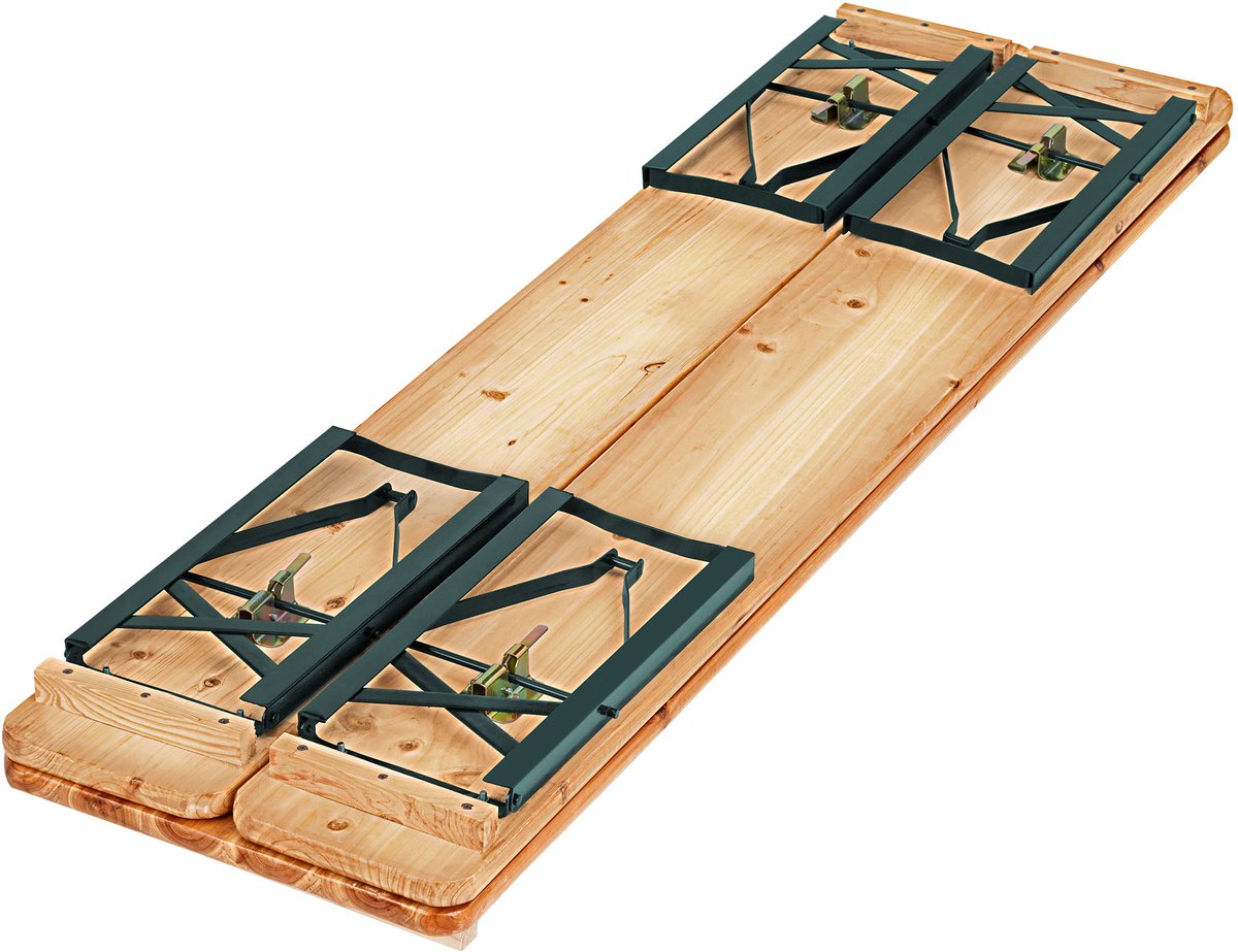 tectake® Biertafel met 2 Banken - 8 personen - 170 cm lang - 3-delige Biertafelset met inklapbare Tafel en Bierbanken - Tuintafel - Bierbank Oktoberfest - Picknicktafel thumbnail 3