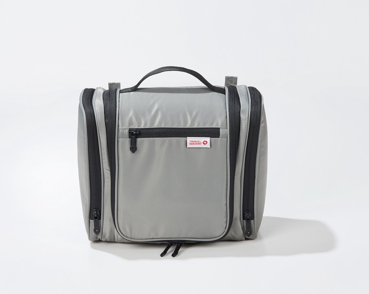Travelsentry - Toilettas - Large - Reizen - Accessoire - Grijs - Rpet- 25 * 22 * 13 cm - Voorkomt Onnodig Plastic Gebruik - Incl. Hanger