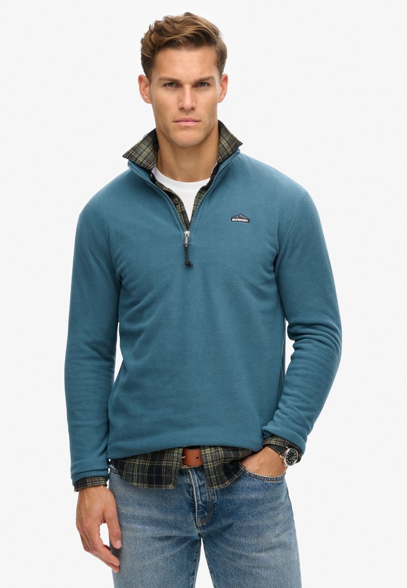 Superdry M2014194a Fleece Jas L Man Blauw