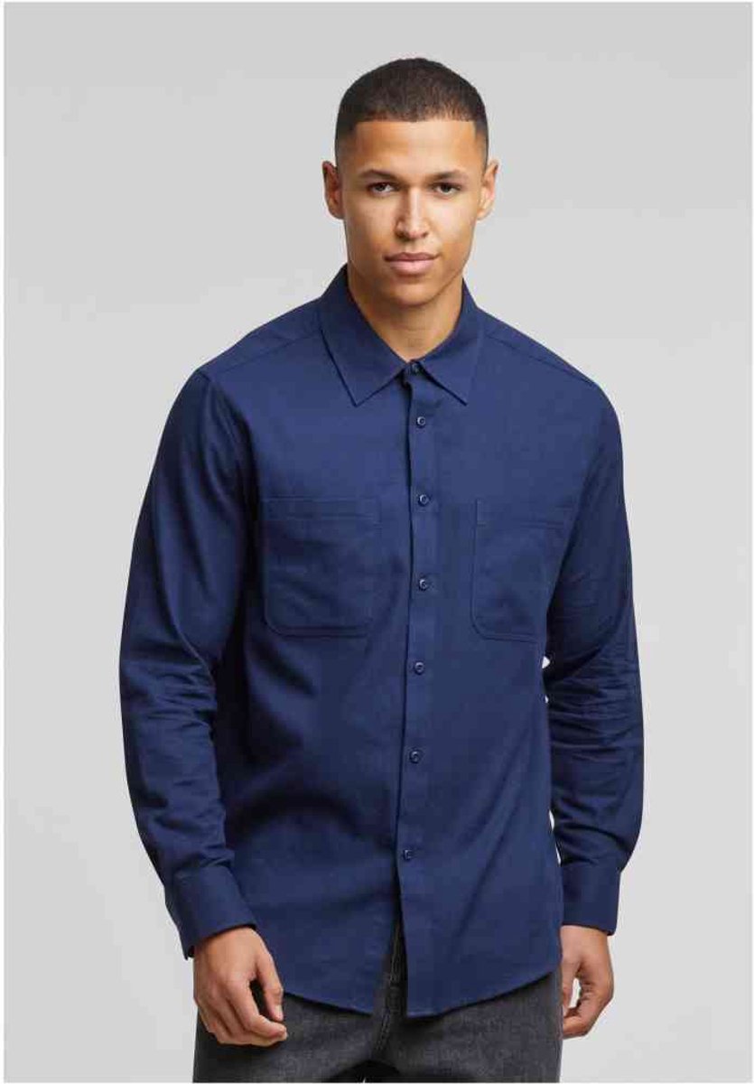 Urban Classics Flanell Overhemd S Donkerblauw