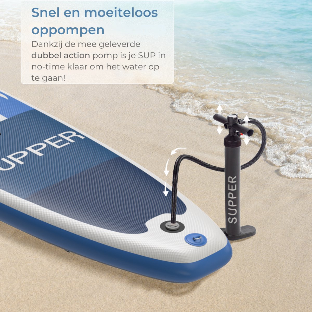 Supper Sup Board XL - opblaasbaar - 220kg - 335 x 81 cm - voor 2 personen – foto 8