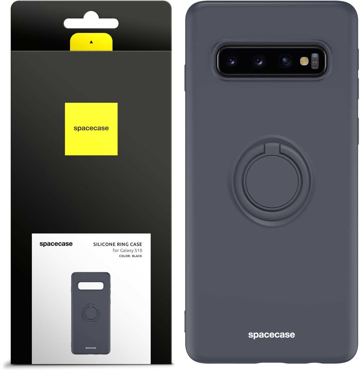 Spacecase Siliconen Behuizing Ring Galaxy S10 Zwarte Behuizing