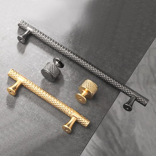 Kast Handvat en Knoppen Zinklegering Kledingkast Helder Zwart Goud Keuken Handgrepen Kastdeur Lade Knop Meubelbeslag, Helder Goud 96mm, China